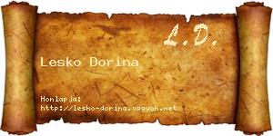 Lesko Dorina névjegykártya